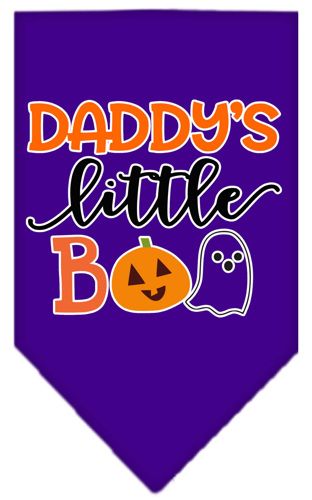 Daddy's Little Boo Screen Print Bandana Purple Small
